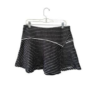 Free People Bento Black & White Woven Striped Skater Skirt Size 10